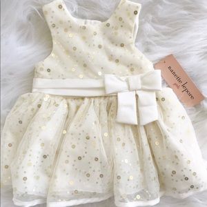 NWT Nanette Lapore Girls White Party Dress Sequin